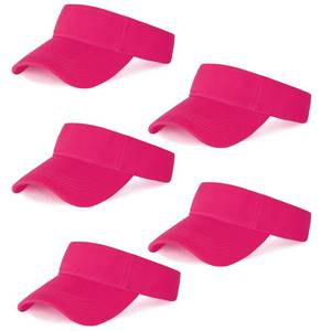 lot 1083 image: Marrywindix 5 Pieces of Hot Pink Sport Wear Athletic Visor Sun Sports Visor Hat Visor Adjustable Cap for Women and Men (One Size) - Retail $14