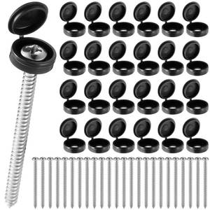 lot 1088 image: Zhengmy 24 Set Shutter Fasteners Screws Caps, 3 Inch 304SS, Black - Retail $9