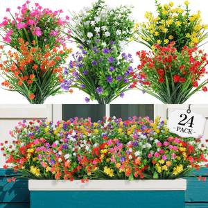 lot 1098 image: AGIRL Artificial Flowers Outdoor UV Resistant Fake Plant Garden Patio Decor - Retail $21