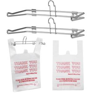 lot 1103 image: Lounsweer 2 Pcs Grocery Bag Holder with 50 Bags, Wall Mount Rack Storage - Retail $22