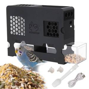 lot 1106 image: CHENNTAI 5-Speed Bird Seed Huller with Visible Dual Drawers, One Touch Operation Adjustable Wind Separator for Parrot SeedsMillet - Retail $40
