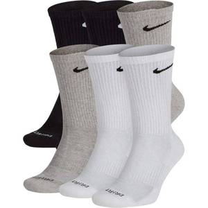 lot 1125 image: THREE PAIRS Nike Mens Everyday Plus Cushion Crew Socks (Large, Multi) - Retail $22