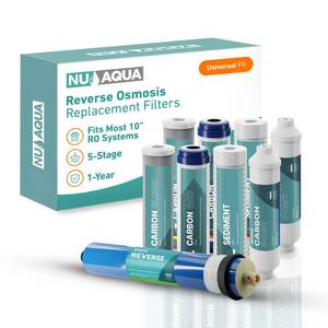 lot 1140 image: NU Aqua Reverse Osmosis Filter Replacement Set - 5 Stage 1-Year RO Kit - Retail $86
