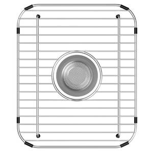 lot 1141 image: SlimmKISS Sink Rack,Sink Protectors for Kitchen Sink,11.5 x 13.8,Stainless Steel Sink Grid for Bottom of Sink,Metal Sink Grate with Strainer,Centered Drain for Single Bowl with Corner Radius,1 pack - Retail $25