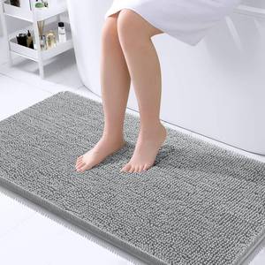 lot 1143 image: OLANLY Bathroom Runner Rugs 40x24, Extra Soft Absorbent Chenille Bath Rugs - Retail $36