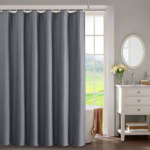 lot 1146 image: OWENIE Grey Shower Curtain for Bathroom 78 Inches Long, 3D Embossed Textured Fabric Farmhouse Shower Curtain Soft Cloth, Water Repellent, Machine Washable, Hotel Style, 72 W x 78 L, Grey - Retail $14