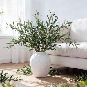 lot 1149 image: Norme 4 Pcs 40 Inch Artificial Olive Branches for Vase,(Vase Not Included) - Retail $27