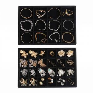 lot 1153 image: Frebeauty Jewelry Trays for Drawer,Set of 2 Jewelry Organizer and Storage - Retail $20