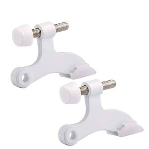 lot 1160 image: HOMOTEK 2 Pack Hinge Pin White Door Stopper,Adjustable Deluxe Heavy Duty Door Stopper 2-12x1-34,with White Rubber Bumper Tips - Retail $6