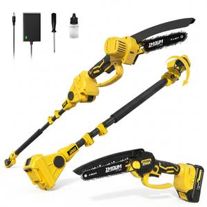 lot 1165 image: MAY OR IS MISSING PIECES AS IS 6-Inch Electric Pole Saws for Tree Trimming, 2-in-1 Cordless Mini Chainsaw - Retail $70
