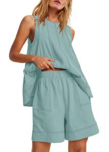 lot 1194 image: Panadila Womens 2 Piece Sets Beach Vacation Outfits,Sage Green, M