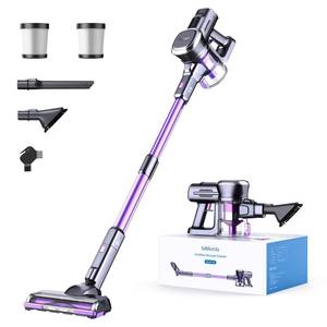 lot 1198 image: Lubluelu Cordless Vacuum Cleaner, Stick Vacuum Cordless Rechargeable with Lightweight 235W Brushless Motor, Self-Standing and Handheld Design for Carpet, Hard Floor and Pet Hair (Purple) - Retail $153