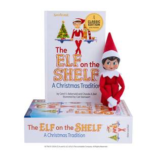 lot 1213 image: The Elf on the Shelf Box Set - Girl Scout Elf with Blue Eyes - Retail $28