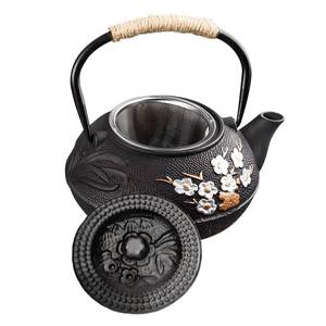 lot 1214 image: HANDLE DISCONNECTED ALSKHEAS Japanese Cast Iron Teapot, 20oz600ml Cast Iron Tea Kettle - Retail $30