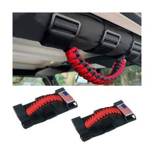 lot 1235 image: HZEL 2PCS Roll Bar Handles Compatible with Wrangler JKJLTJ, Red - Retail $13