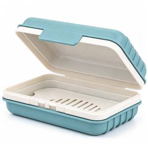 lot 1236 image: 1 Pack Travel Bar Soap Holder Dish, Soap Case Box with Lid for Shower - Retail $6