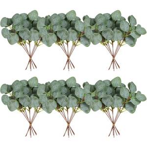 lot 1238 image: ZeKonan 40 Pcs Artificial Silver Dollar Eucalyptus Stems Faux Branches - Retail $21