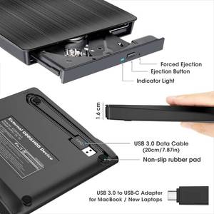 lot 1252 image: ROOFULL External CD DVD Drive for Laptop, USB 3.0 Type-C - Retail $30