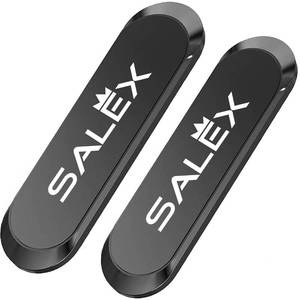 lot 1253 image: SALEX Flat Magnetic Phone Mounts 2 Pack. Black Cell Phone Holder for Car Dashboard, Wall, Truck. Universal Stick on iPad Wall Magnet Mount Kit for Tablets, Smartphones. Magnetic Phone Mount for iPhone - Retail $12