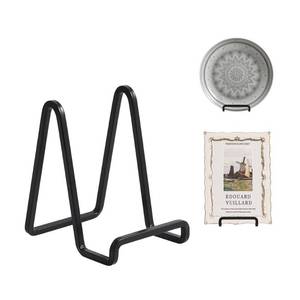 lot 1279 image: DIDUDIDU Plate Holder Easel Display Stand - Metal Plate Stands for Display - Tabletop Picture Stand - Black Iron Easels for Display Pictures  Photo Frames  Book  Decorative Plates  Plaque - Retail $10