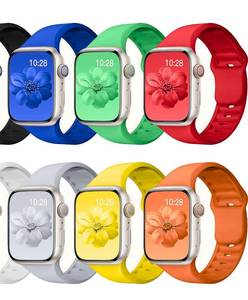 lot 1280 image: 6 Pack Silicone Bands Compatible with Apple Watch Band Women Men - Retail $10