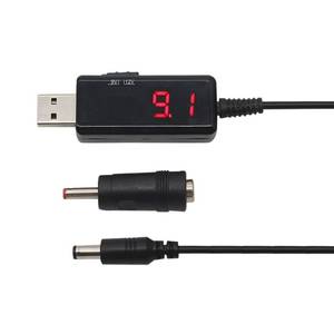 lot 1305 image: HiLetgo USB Boost Converter Cable DC 5V to 9V 12V USB Step-up Cable USB to DC 5.5x2.1mm 3.5x1.35mm USB Power Supply Adapter UBS Power Voltage Boost Converter Max Power 18W - Retail $7