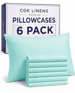 lot 1323 image: Standard Pillow Cases Set of 6 - Ultra Soft Pillowcase Covers - Spa Blue - Retail $22