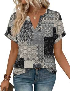 lot 1325 image: WIHOLL Plus Size Tops for Women Summer Beach Vacation Outfits Dressy Casual Blouses Plus Size 2XL - Retail $20