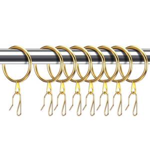 lot 1326 image: Hotop 30 Pcs Metal Curtain Rings with Hooks,Gold,42 Mm - Retail $20