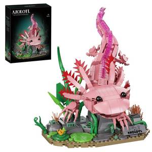 lot 1331 image: Axolotl Building Set, Compatible with LEGO Animals, 998 PCS Marine Animal Building Kit with Movable Joints & Display Base, STEM Building Toy Gift for Adults & Teens 14, Creative Gift Desk Decor - Retail $40