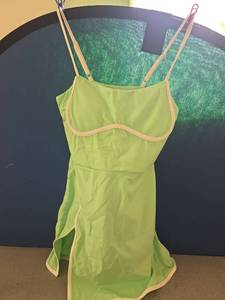 lot 1336 image: Womens Athletic Tennis Dress with Built-in Shorts & Removable Bra �� Mini Active Dress for Tennis, Golf, Running Mint Green XS - Retail $0
