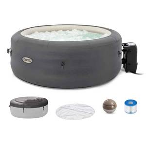 lot 29591 image: INTEX SimpleSpa Bubble Massage 4 Person Inflatable Hot Tub Spa w Jets. VISIBLE USE. - Retail $475
