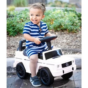 lot 29618 image: Best Ride On Cars Kids Stroller Mercedes G-Wagon Push Car  White - Retail $50