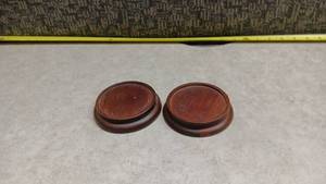 lot 1536 image: Gift World of Gorham 2 Round Wooden Coasters Made in Japan