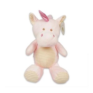 lot 1540 image: DDI 2342712 20 in. Unicorn Rattle Plush with Corduroy Trim, Pink