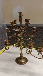 lot 1568 image: Brass Candelabra 15-Candle Multi-Arm Candle Holder