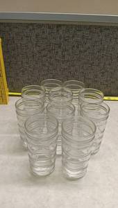 lot 1459 image: Set of 11 Glass Ribbed Stackable Containers