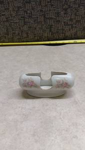 lot 1468 image: Lefton Porcelain Rose Toothpick and Business Card Holder