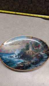lot 1469 image: Decorative Porcelain Plate w Lighthouse Scene