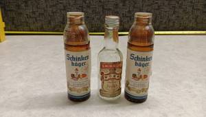lot 1471 image: Vintage Schinkenh�ger and Smirnoff Vodka Miniature Bottles