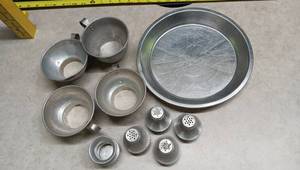 lot 1475 image: Aluminum Cookware Set with Mixing Bowls and Shakers