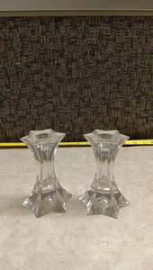 lot 1478 image: Crystal Star-Shaped Candle Holders, Set of 2