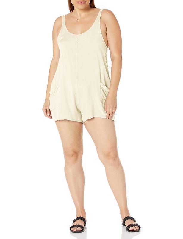 lot 175 image: RVCA Womens Marina Romper Coverup, Pale Pink, XL14 - Retail $15