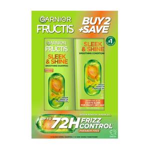 lot 112 image: Garnier Fructis Active Fruit Protein Sleek & Shine Shampoo & Conditioner Twin Pack - 24.5 fl oz - Retail $11