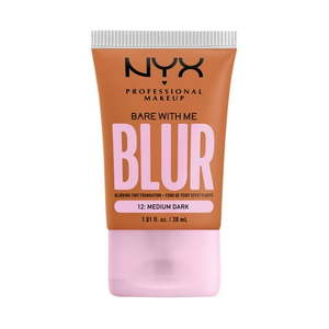 lot 115 image: NYX Professional Makeup Bare With Me Blur Tint Soft Matte Foundation - 12 Medium Dark - 1.01 fl oz - Retail $14