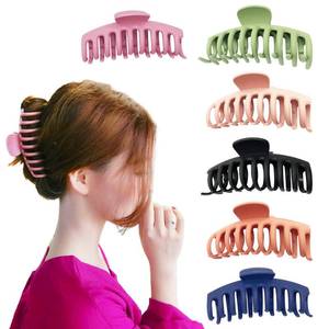 lot 130 image: The Xpressory Large Hair Claw Clips For Thick Hair - 6 Pack Big Non Slip, Easy to Use, Stylish, Matte Hair Clips For Womens Thick, Thin, Curly, Long & Neutral Hairs - Retail $0