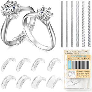 lot 158 image: Ring Sizers for Loose Rings Size Adjuster Silicone Invisible 14 Pack - Retail $12