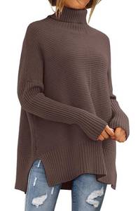 lot 162 image: LILLUSORY Womens Oversized Roll Neck Sweaters 2026 Fall Long Pullover Tunic - Retail $30