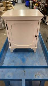 lot 3011 image: White Storage Cabinet with Single Door and Shelf