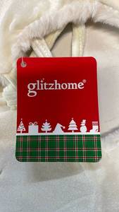 lot 3022 image: Glitzhome 48in White Reversible Faux Rabbit Fur Korean Fleece Christmas Tree Skirt